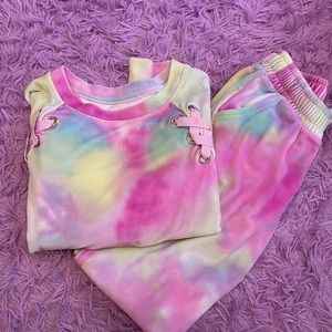 Tie dye Justice sweat suit